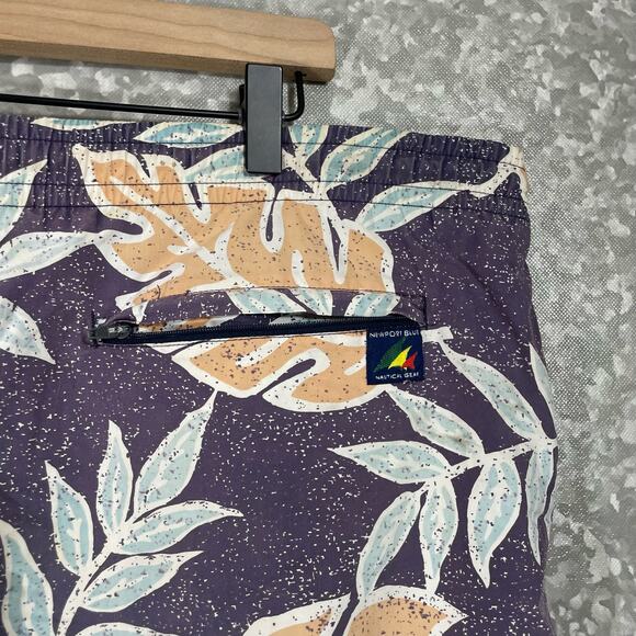 Newport Blue Men's Blue Vintage 90's Swim Trunks - Size XL - 1990's Board Shorts - Picture 6 of 7